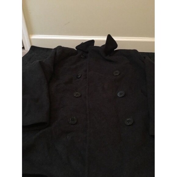 Talbots Women's Button-Front Wool Coat Jacket Collared Size 12 Grayish Black - Picture 2 of 6